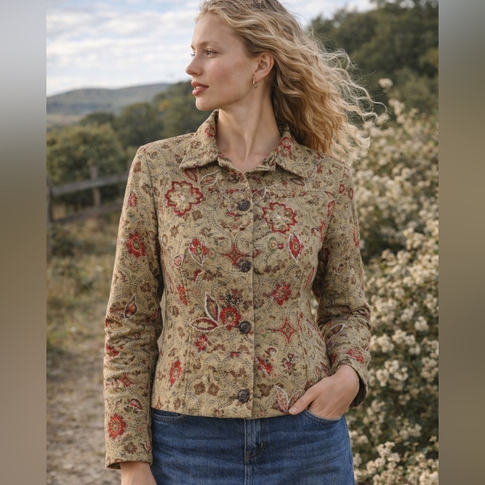 Laura Ashley Vintage Tapestry Jacket 1X Floral
Embroidered NWT
